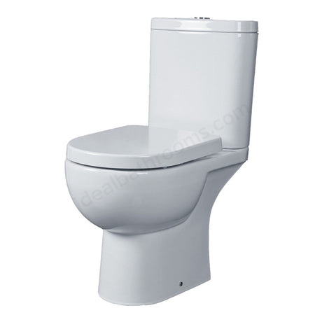 Oakham Lily Close Coupled Toilet Pan with Push Button Cistern - White