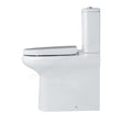 Oakham Lily Rimless Comfort Height Close Coupled BTW Toilet Pan with Cistern and Soft Close Seat - White