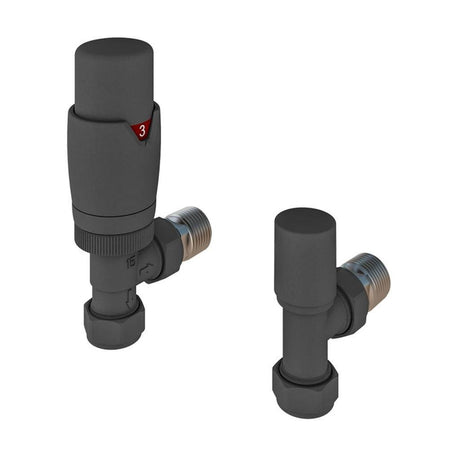 Eastbrook Angled Designer TRV with Lockshield 15mm - Matt Anthracite - 54.0017 - TAP 'N' SHOWER
