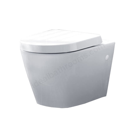 Oakham IVY Wall Hung Rimless Toilet Pan with Soft Close Seat - White