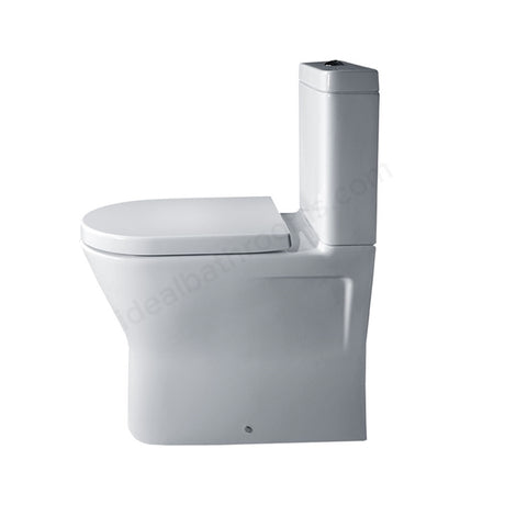 Oakham IVY Comfort Close Coupled Back to Wall Rimless Toilet Pan with Cistern and Soft Close Seat - White