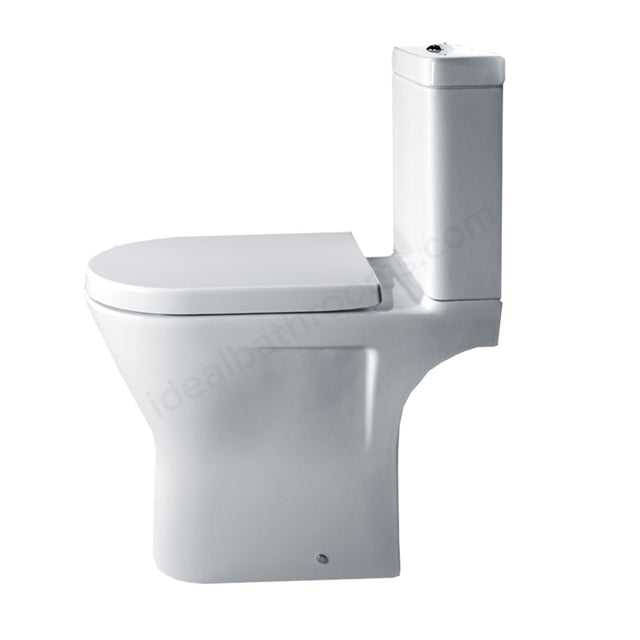 Oakham IVY Comfort Close Coupled Rimless Toilet Pan with Cistern and Soft Close Seat - White
