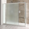 Eastbrook Volente Shower Enclosure Sliding Door Frosted Glass 2000mm - Polished Silver Frame - 58.023 - TAP 'N' SHOWER