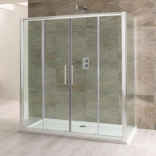 Eastbrook Volente Shower Enclosure Double Sliding Door 1500mm - Polished Silver Frame - 58.212 - TAP 'N' SHOWER