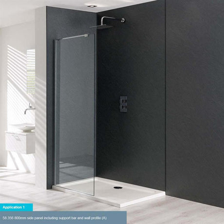 Eastbrook Valliant Walk - In Wetroom Shower Screen Panel 760mm - Type A - 58.355 - TAP 'N' SHOWER