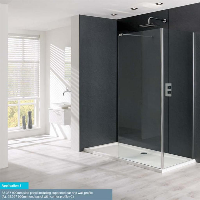 Eastbrook Valliant Walk - In Wetroom Shower Screen Panel 760mm - Type C - 58.365 - TAP 'N' SHOWER