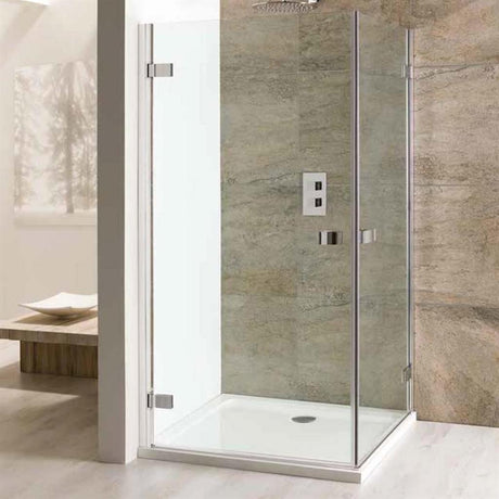 Eastbrook Volente Shower Enclosure Double Hinged Door 1000mm x 1000mm - Polished Silver Finish - 58.803 - TAP 'N' SHOWER