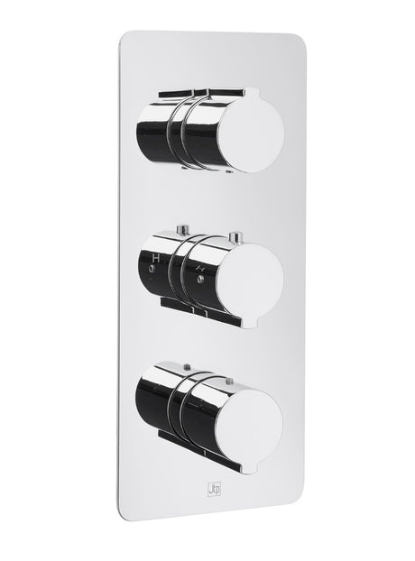 JTP Curve Thermostatic Concealed 3 Outlet Shower Valve Vertical - Chrome - 72691
