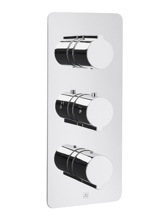 JTP Curve Thermostatic Concealed 3 Outlet Shower Valve Vertical - Chrome - 72691