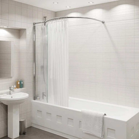 KUDOS Inspire Over Bath Shower Panel with Bow Corner Rail