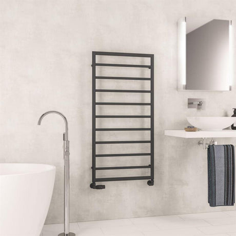 Eastbrook Kenilworth Straight Framed Designer Towel Radiator 1200mm x 600mm - Matt Anthracite - 61.0029 - TAP 'N' SHOWER
