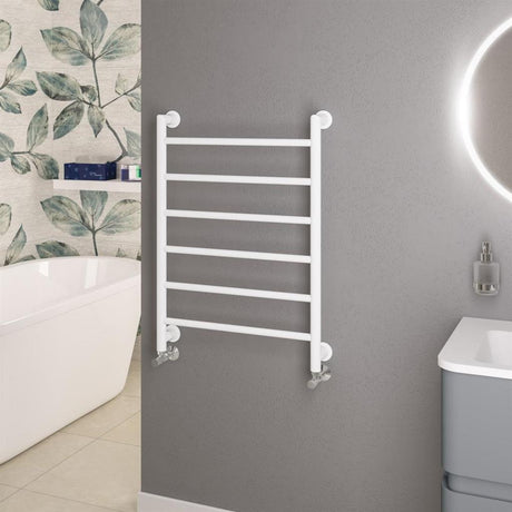 Eastbrook Eshton Straight Designer Towel Radiator 800mm x 600mm - Matt White - 61.0051 - TAP 'N' SHOWER