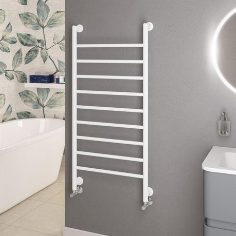 Eastbrook Eshton Straight Designer Towel Radiator 1200mm x 600mm - Matt White - 61.0053 - TAP 'N' SHOWER