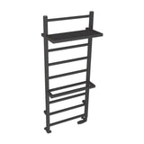 Eastbrook Launton Straight Ladder Towel Radiator With Shelves 1200mm x 500mm - Matt Anthracite - 61.0064 - TAP 'N' SHOWER