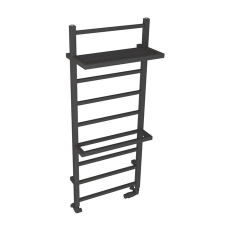 Eastbrook Launton Straight Ladder Towel Radiator With Shelves 1200mm x 500mm - Matt Anthracite - 61.0064 - TAP 'N' SHOWER