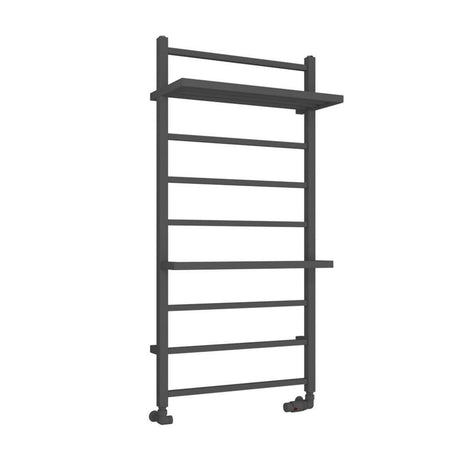 Eastbrook Launton Straight Ladder Towel Radiator With Shelves 1200mm x 600mm - Matt Anthracite - 61.0065 - TAP 'N' SHOWER