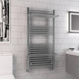 Eastbrook Haddenham Straight Ladder Towel Radiator With Shelves 1200mm x 600mm - Chrome - 61.0073 - TAP 'N' SHOWER