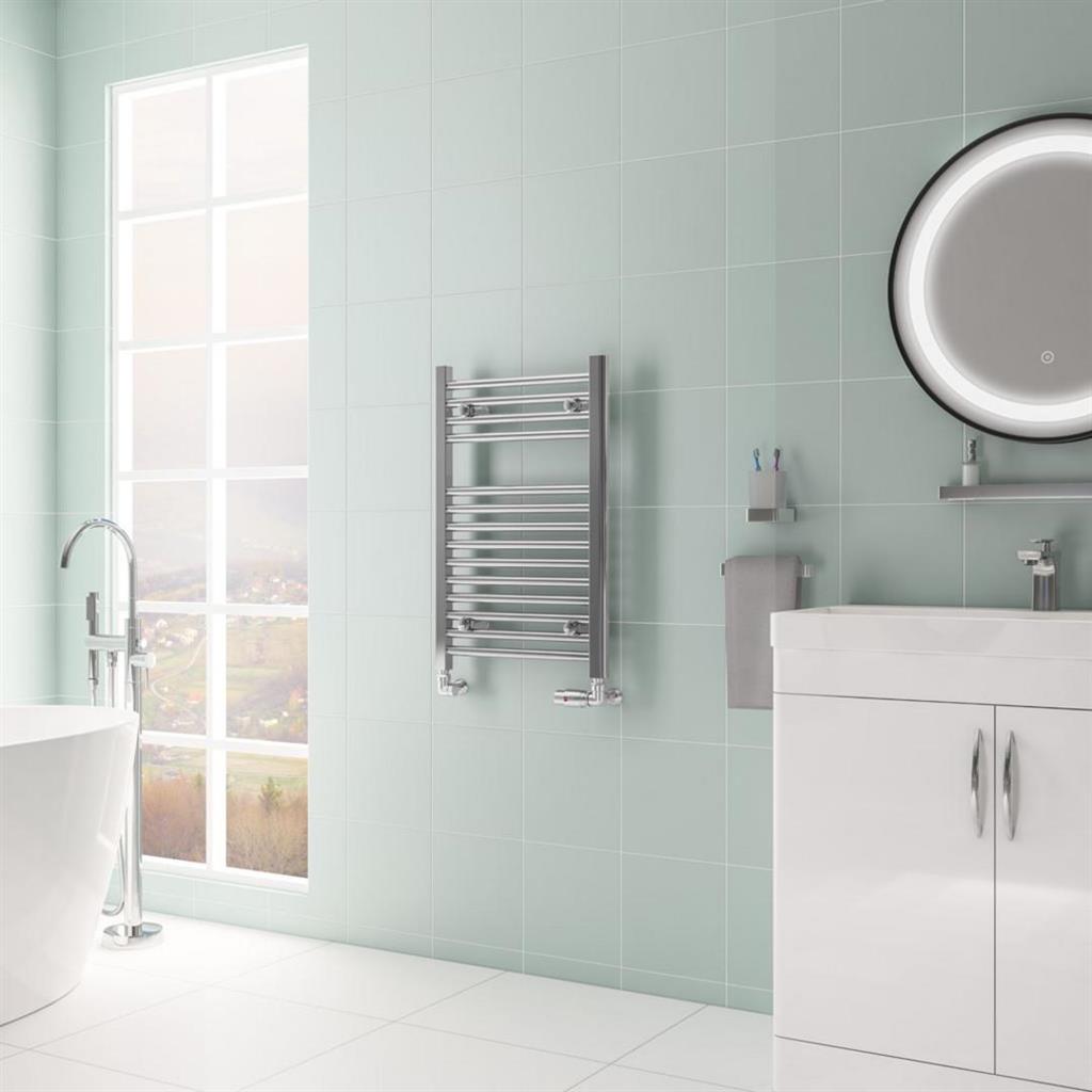 Eastbrook Biava 688mm x 450mm HV Straight Ladder Towel Radiator - Chrome - 61.0075 - TAP 'N' SHOWER
