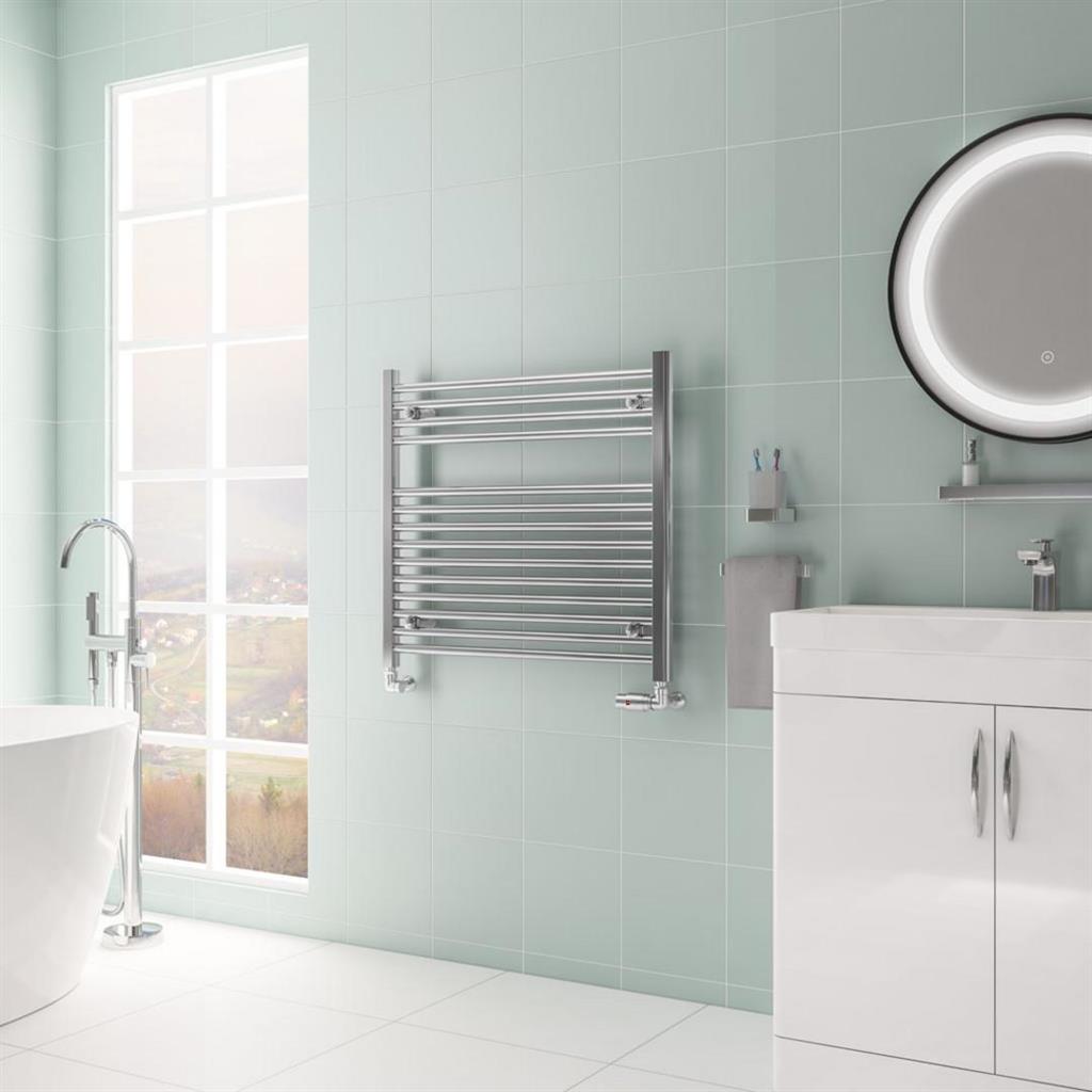 Eastbrook Biava 688mm x 750mm HV Straight Ladder Towel Radiator - Chrome - 61.0077 - TAP 'N' SHOWER