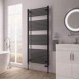 Eastbrook Biava Hidden Vent Straight Multirail Towel Radiator 750mm x 1720mm - Matt Black - 61.0113 - TAP 'N' SHOWER