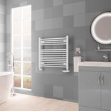 Eastbrook Biava 688mm x 750mm HV Straight Ladder Towel Radiator - Matt White - 61.0117 - TAP 'N' SHOWER