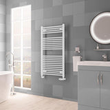 Eastbrook Biava HV Straight Ladder Towel Radiator 1118mm x 600mm - Matt White - 61.0119 - TAP 'N' SHOWER
