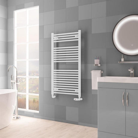 Eastbrook Biava HV Straight Ladder Towel Radiator 1118mm x 600mm - Matt White - 61.0119 - TAP 'N' SHOWER