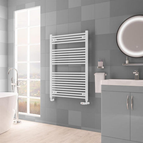 Eastbrook Biava HV Straight Ladder Towel Radiator 1118mm x 750mm - Matt White - 61.0120 - TAP 'N' SHOWER