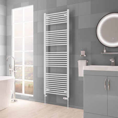 Eastbrook Biava HV Straight Ladder Towel Radiator 1720mm x 600mm - Matt White - 61.0122 - TAP 'N' SHOWER