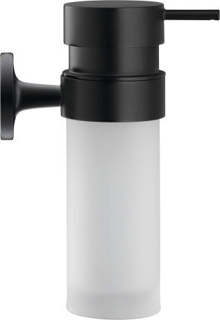 Duravit Starck T Wall Mounted Frosted Glass Soap Dispenser 60 x 126 x 176mm - Matt Black - 0099354600 - TAP 'N' SHOWER