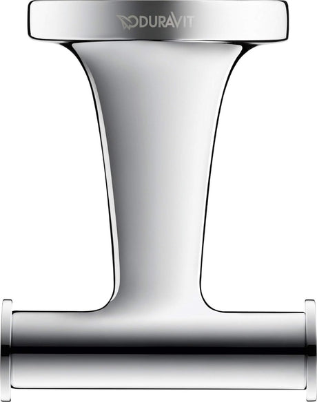 Duravit Starck T Wall Mounted Double Towel Hook 60 x 76 x 50mm - Chrome - 0099301000 - TAP 'N' SHOWER