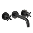 JTP Solex 3 Hole Wall Mounted Matt Black Basin Mixer with sleek modern design and ceramic disc technology for leak-free performance
