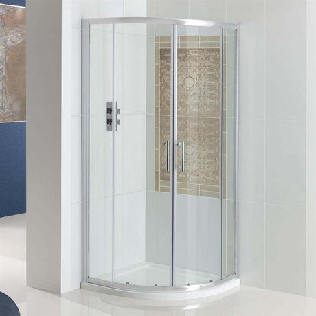 Eastbrook Vulcan Quadrant Shower Enclosure Double Sliding Door 800mm - Polished Silver - 69.0001 - TAP 'N' SHOWER