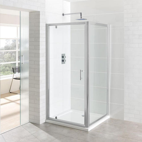 Eastbrook Vantage Pivot Shower Enclosure Door 800mm - Polished Silver - 69.0084 - TAP 'N' SHOWER