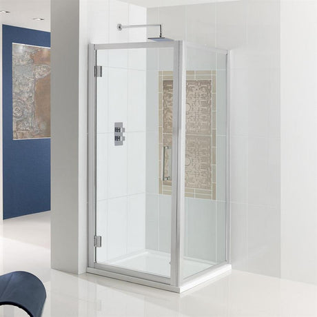 Eastbrook Corniche Shower Enclosure Side Panel with Towel Rail 800mm - Silver - 69.0103 - TAP 'N' SHOWER