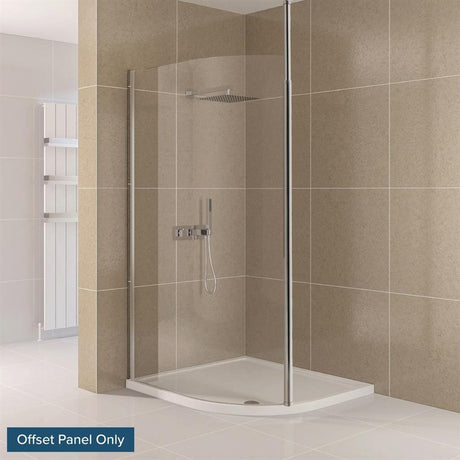 Eastbrook Valliant Walk - In Wetroom Shower Screen Offset Panel with Round Pole 1300mm - 69.0147 - TAP 'N' SHOWER