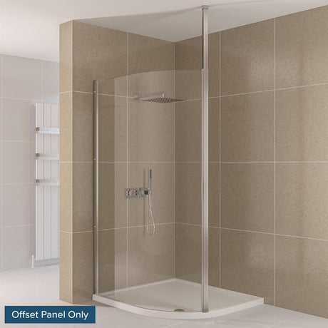 Eastbrook Valliant Walk - In Wetroom Shower Screen Offset Panel with Square Pole 1200mm - 69.0151 - TAP 'N' SHOWER