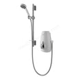 Aqualisa Aquastream Thermostatic Power Shower for Low Pressure Systems Adjustable Head - White/Chrome - 8134021 - TAP 'N' SHOWER
