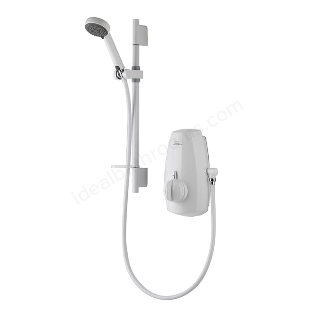 Aqualisa AQUASTREAM Thermostatic Power Shower for Low Pressure Systems Adjustable Head -  White - 813.40.20