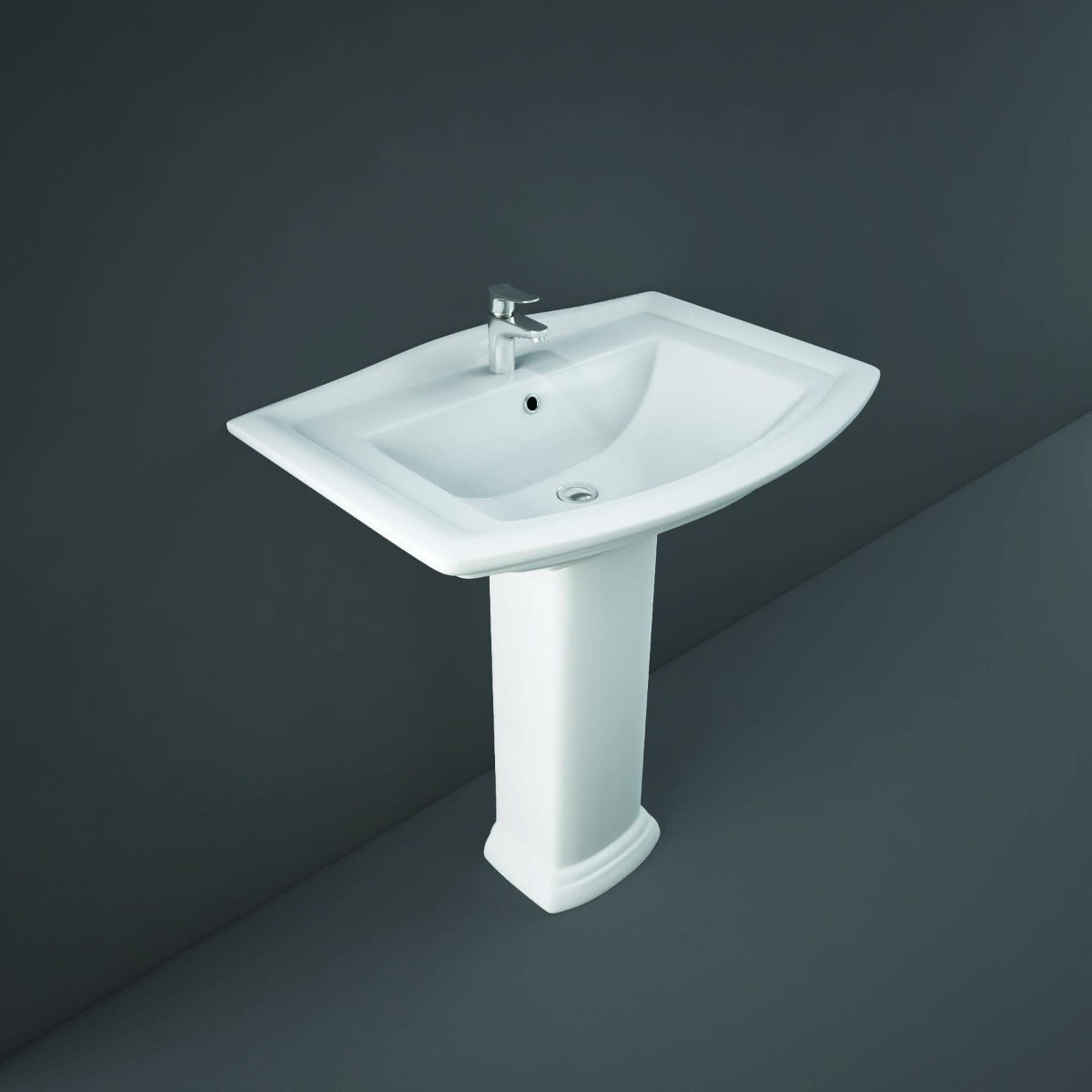 Rak Washington Large Pedestal For 65cm & 76cm Basin - White - WASPEDL