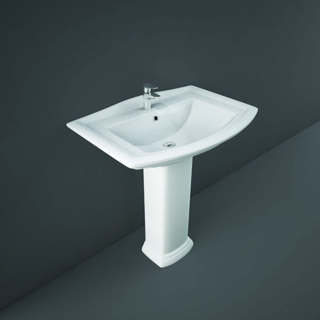 Rak Washington Large Pedestal For 65cm & 76cm Basin - White - WASPEDL