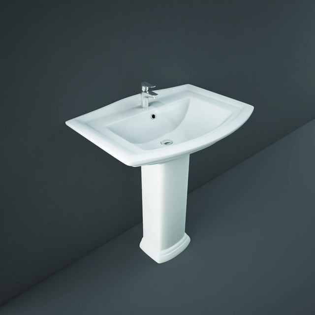 Rak Washington Large Pedestal For 65cm & 76cm Basin - White - WASPEDL