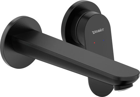 Duravit Wave Single Lever Wall Mounted Basin Mixer - Matt Black - WA1070004046
