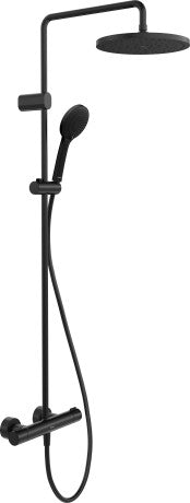Duravit 1000 Thermostatic MinusFlow Shower System 303 x 573 x 1124mm - Matt Black - TH4282008046