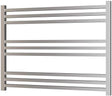 Radox Quebis 610mm H chrome designer heated towel rail with horizontal bars for modern bathrooms