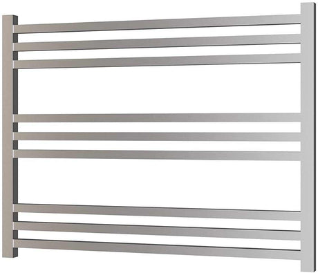Radox Quebis 610mm H chrome designer heated towel rail with horizontal bars for modern bathrooms
