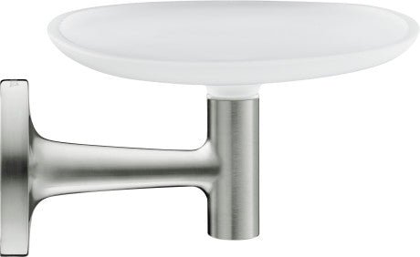 Duravit Starck T Wall Mounted Glass Soap Dish 140 x 119 x 66mm - Brushed Stainless Steel - 0099337000 - TAP 'N' SHOWER