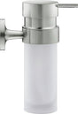 Duravit Starck T Wall Mounted Frosted Glass Soap Dispenser 60 x 126 x 176mm - Brushed Stainless Steel - 0099357000 - TAP 'N' SHOWER
