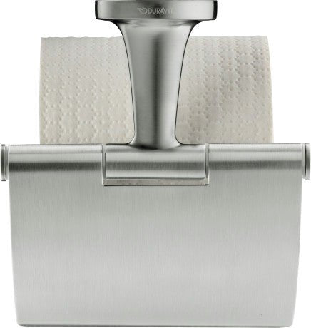 Duravit Starck T Wall Mounted Toilet Paper Holder 125 x 125 x 131mm - Brushed Stainless Steel - 0099407000 - TAP 'N' SHOWER