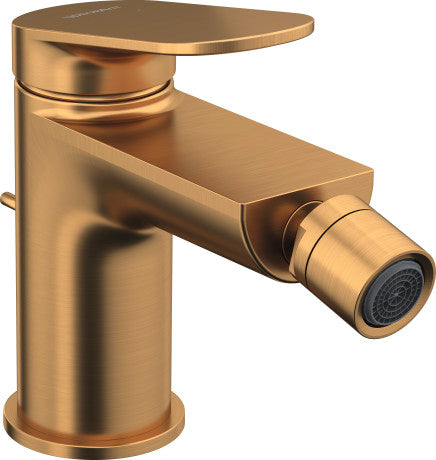 Duravit Wave Single Lever Bidet Mixer with Pop Up Waste - Brushed Bronze - WA2400001004